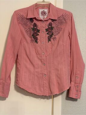 Country Royalty Pink Western Embroidered Shirt